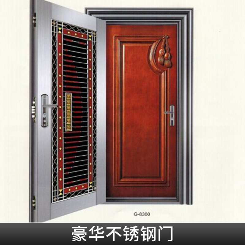 豪华不锈钢门出售304材质 进户门 防盗门 双开门 不锈钢标准门