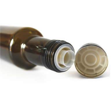 批发现货橄榄油瓶墨绿色500ml圆形橄榄油瓶 透明玻璃瓶配套盖子