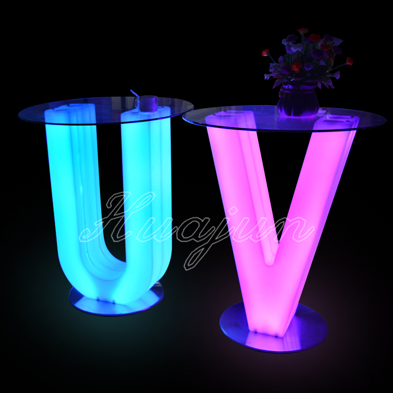 LED发光酒吧台防水创意茶几 发光家具字母桌 前卫个性可遥控