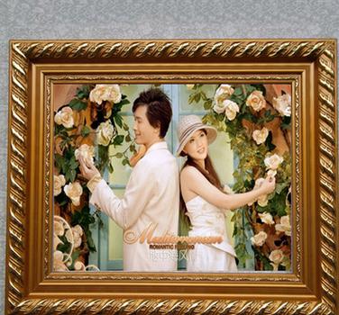 广州简约现代18寸16寸20寸a3a4框金色影楼婚纱实木相框厂家广州实木相框图片
