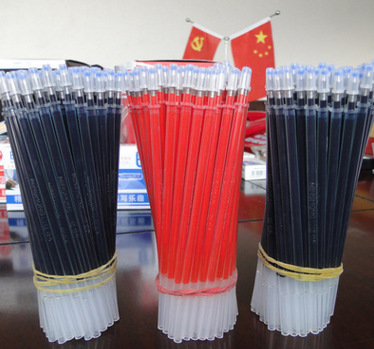 红蓝黑0.5mm中性签字笔碳素专用替芯文具明红批发考试笔厂家直销