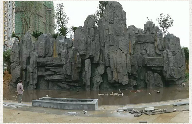 武汉森林公园假山风景喷泉流水施工队施工图片
