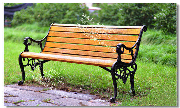 广州沙园公园实木休闲椅越秀公园定制塑木椅子街道休闲长椅图片