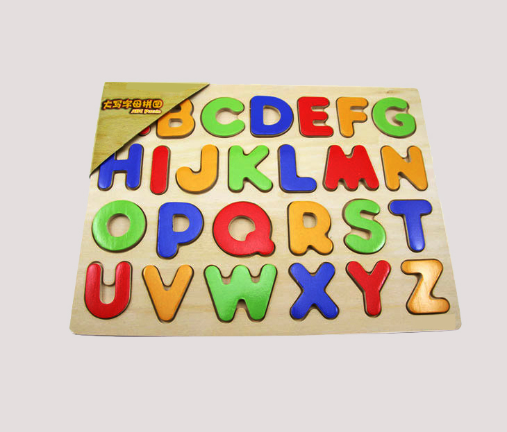 供应木制字母平面拼图早教认图字母动物认识卡儿童智力玩具益智拼图