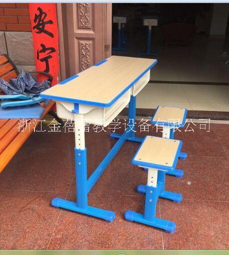 浙江双人学生课桌椅定做 新款辅导班塑钢双人课桌椅批发