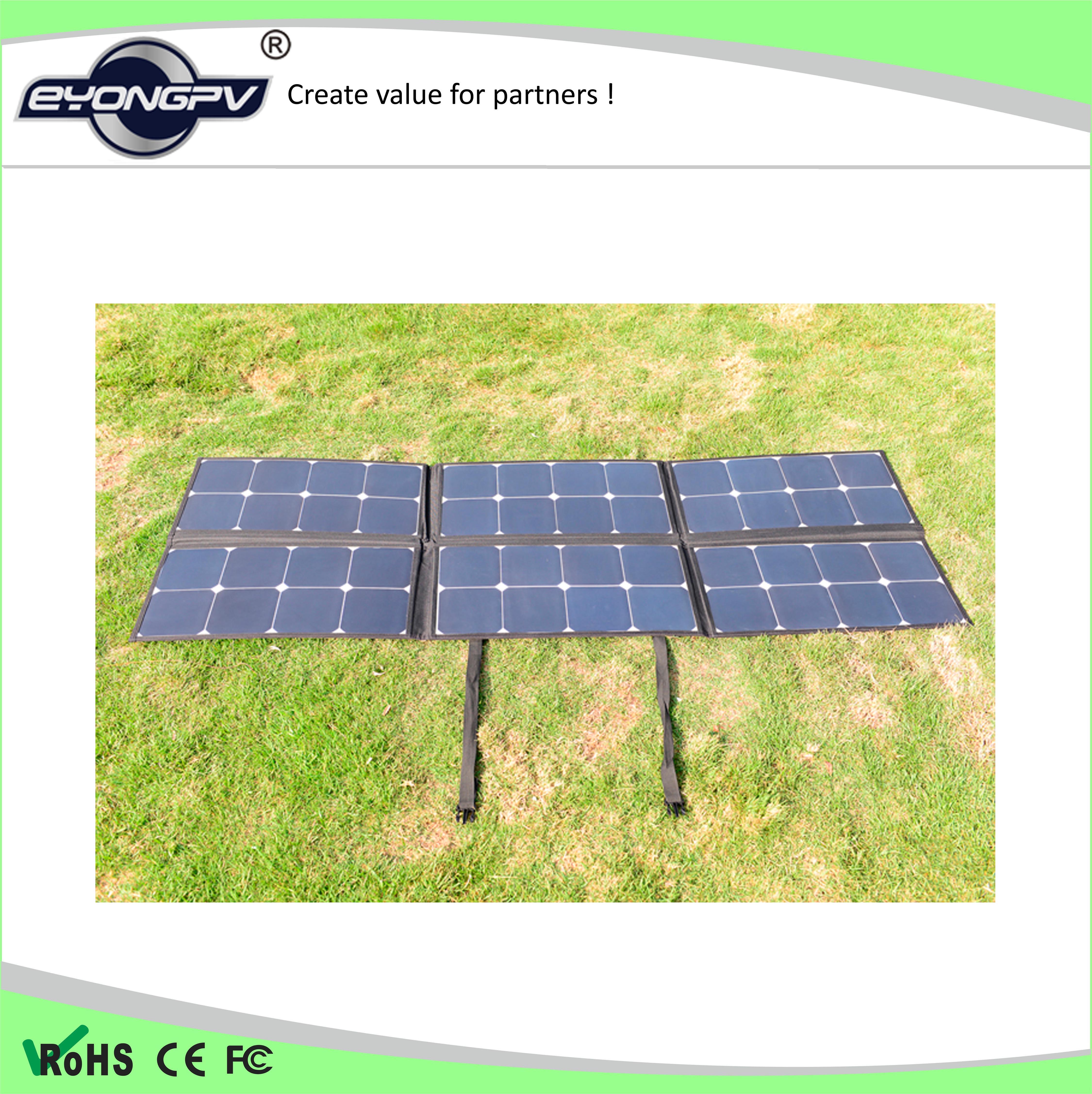 120W高效Sunpower折叠太阳能包 便携式太阳能充电包 折叠太阳能充电包图片