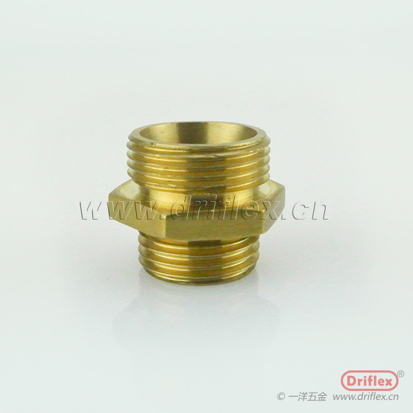 成都一洋五金专业生产59-1黄铜材质接头，双外丝连接，螺纹自选。 黄铜接头