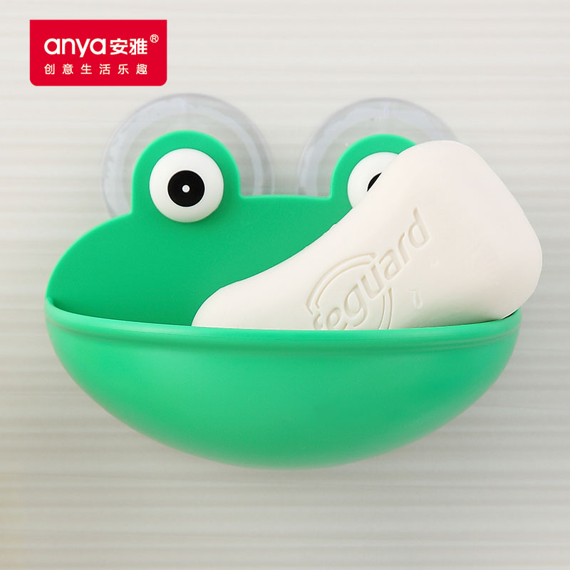 创意环保塑料浴室沥水肥皂盒 青蛙香皂架 强力吸盘可爱卡通香皂盒