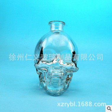 水晶骷髅头杯伏特加威士忌酒瓶创意骷颅头洋酒瓶  玻璃骷髅头瓶