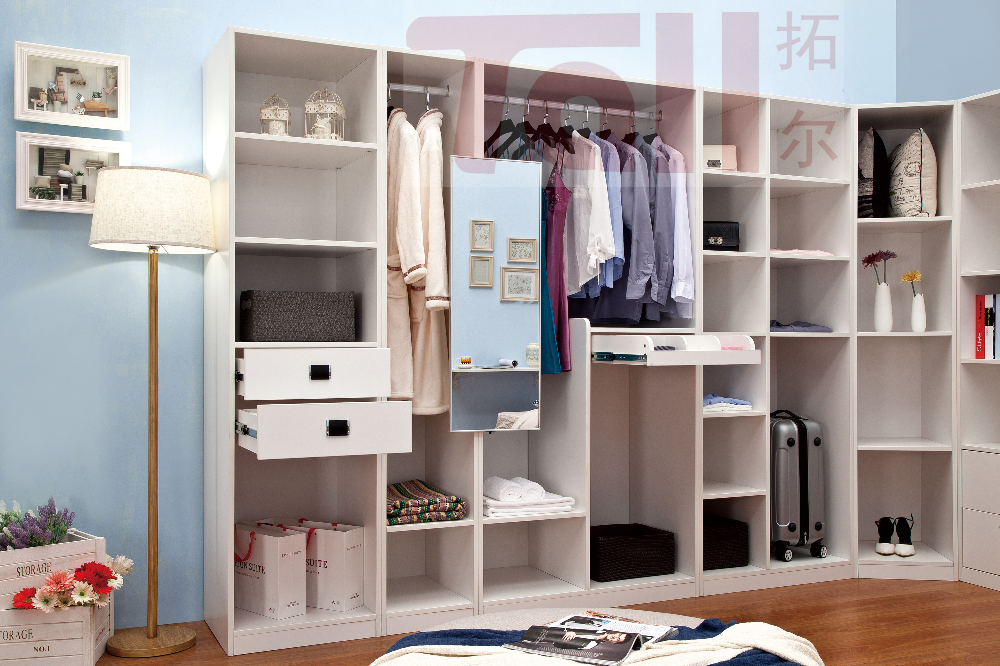时尚个性多功能组合，可自由变幻使用方法，卧室组合衣柜储物柜多功能柜。