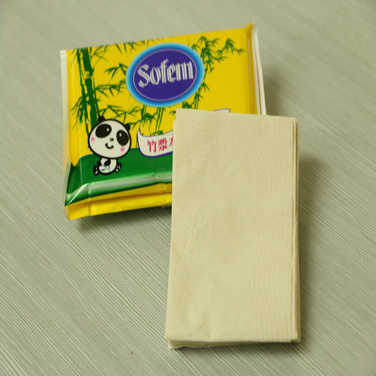 健康不漂白的竹浆本色纸手帕纸