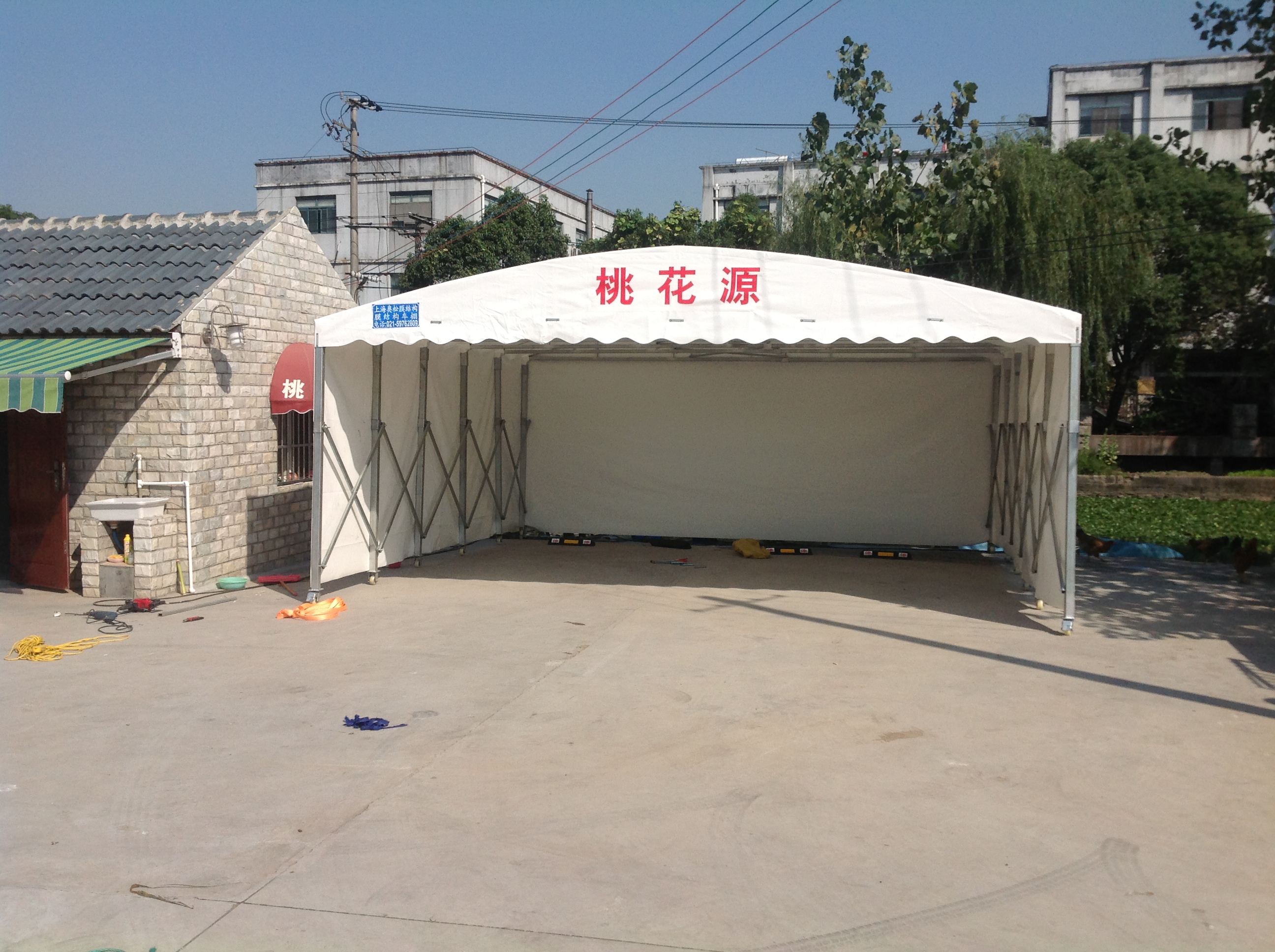 上海伸缩汽车雨棚安装大型活动推拉蓬 专业制作车棚 推拉雨棚