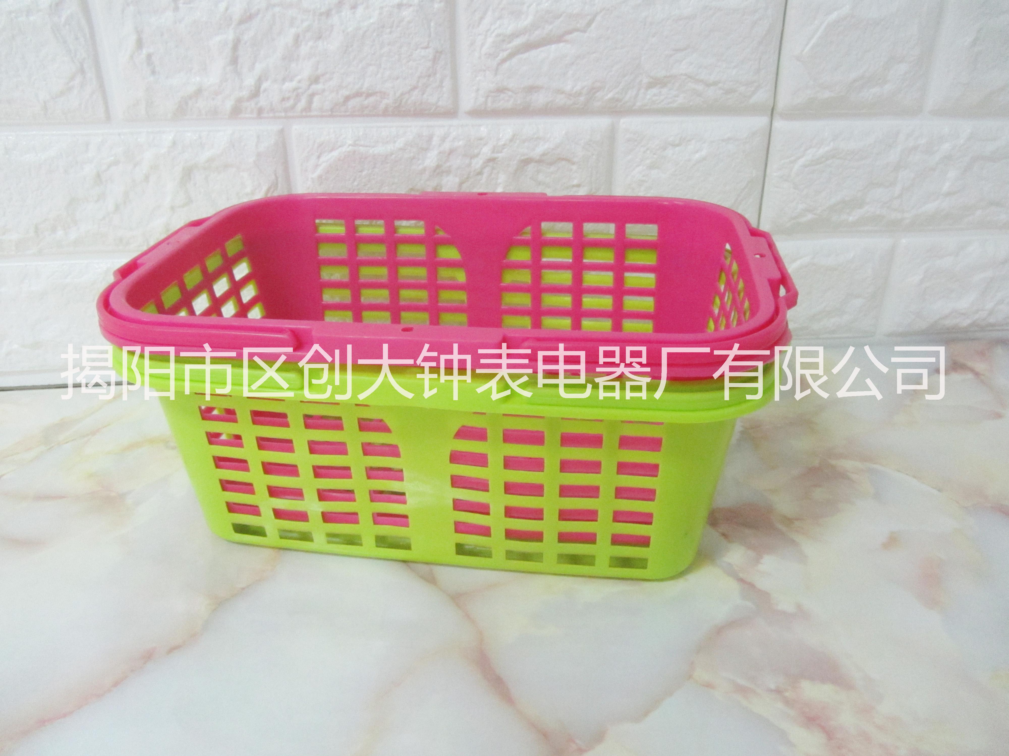 汇品美手提篮沐浴篮子塑料纯色洗簌篮 创意果蔬篮厂家直销图片