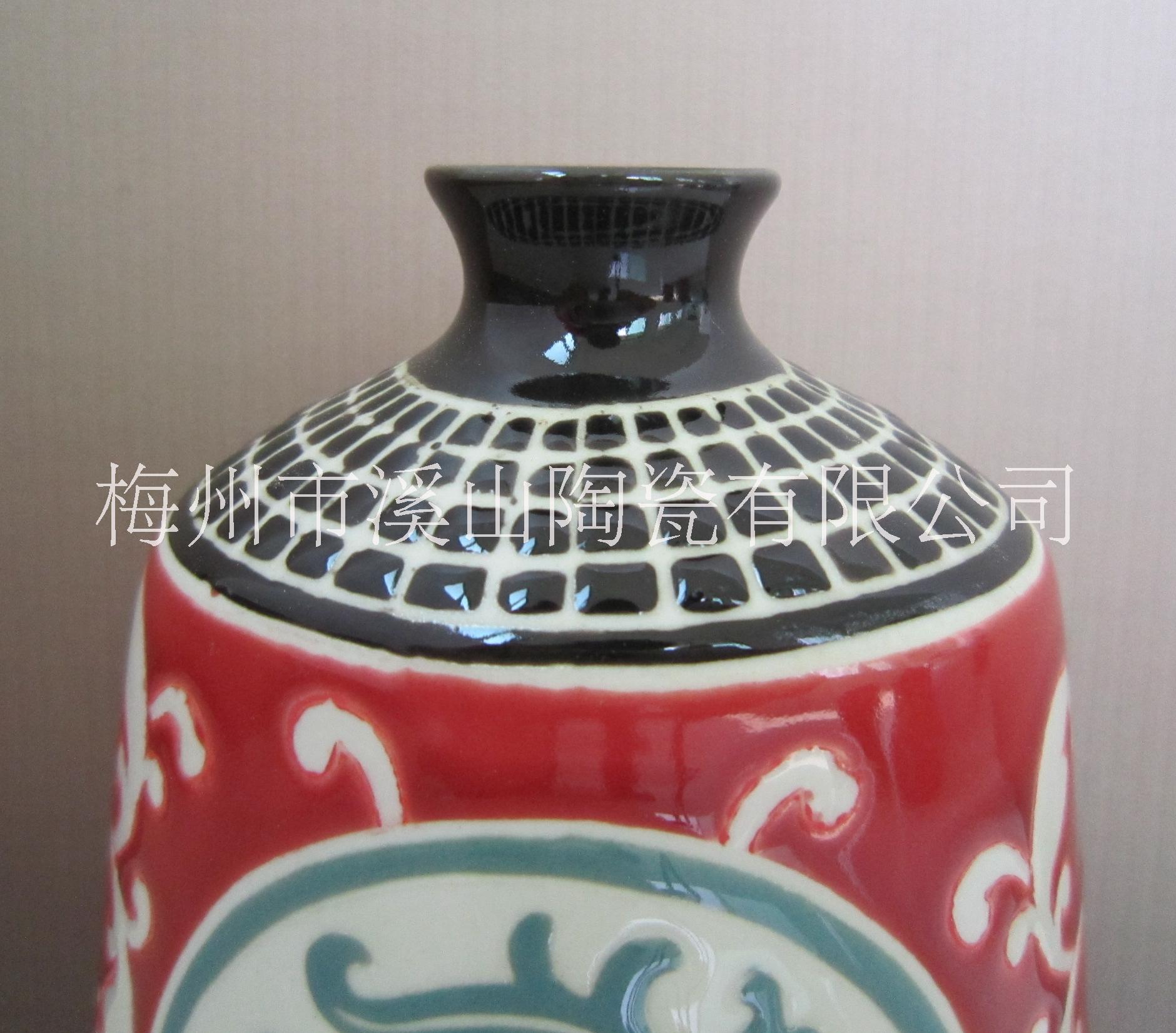 梅州市溪山陶瓷 红妆素裹大肚花瓶厂家