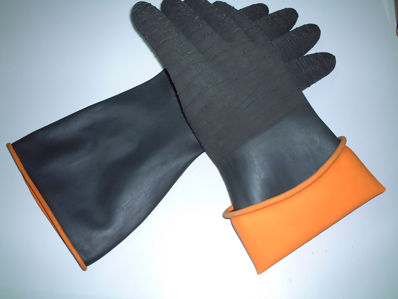 黑色工业手套 耐酸碱黑色工业手套