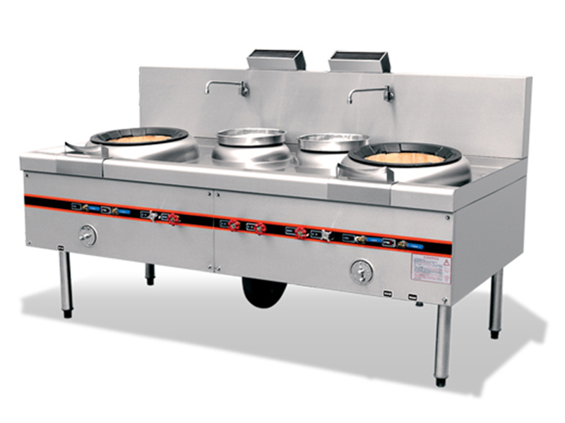 厂家供应商用厨具燃气炒炉不锈钢燃气双头小炒炉燃气炉灶图片