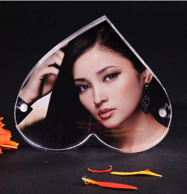 亚克力透明相框 心形有机玻璃相框 工厂设计生产相框