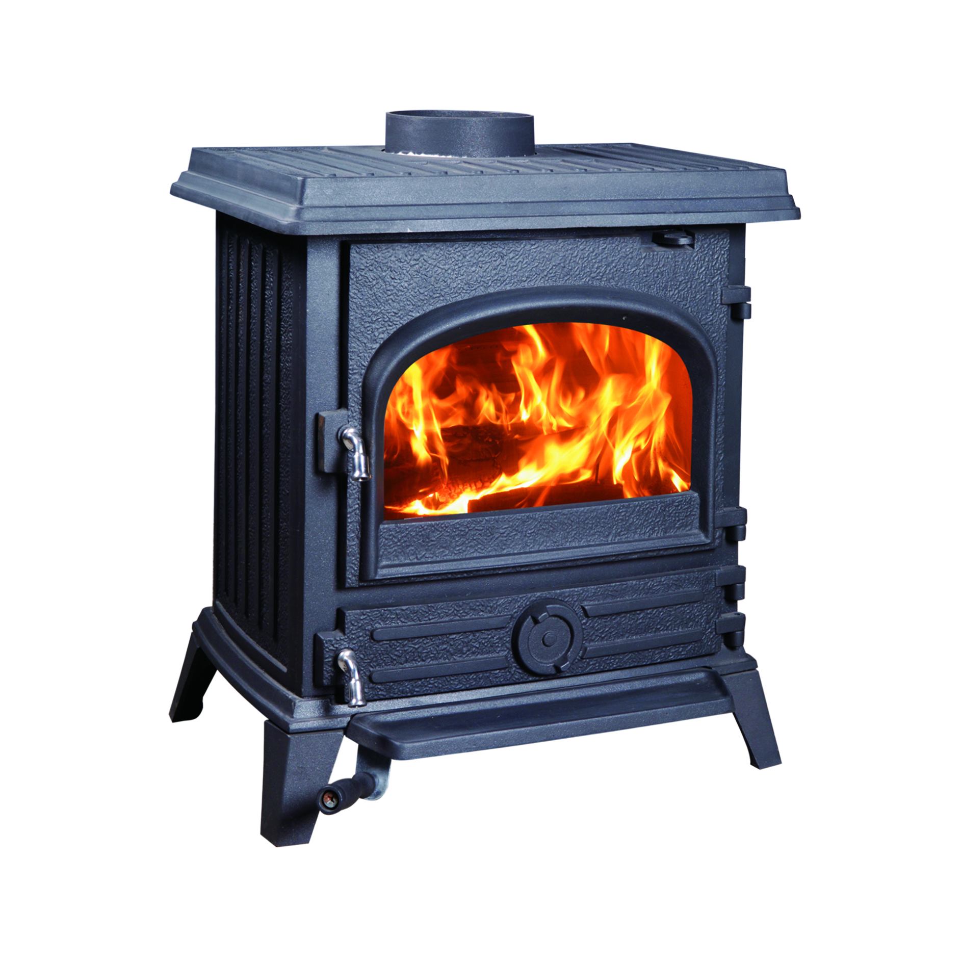 HiFlameHF517UB黑色的独立式铸铁木材燃烧壁炉图片