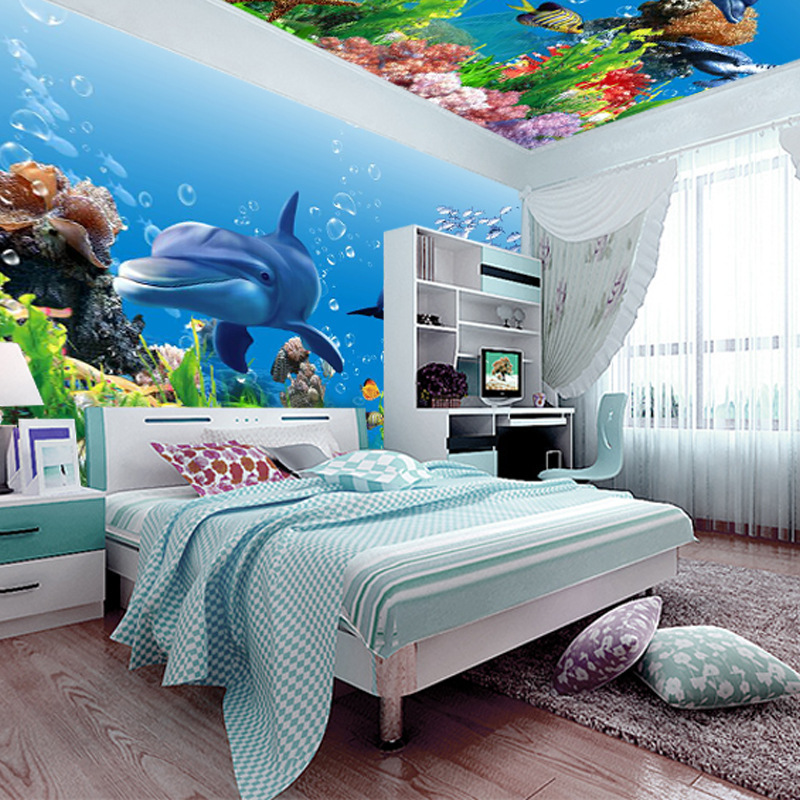 儿童海底世界壁纸大型壁画 3D影视玄关儿童房电视卧室沙发背景墙纸壁纸 海底世界 儿童海底世界壁纸