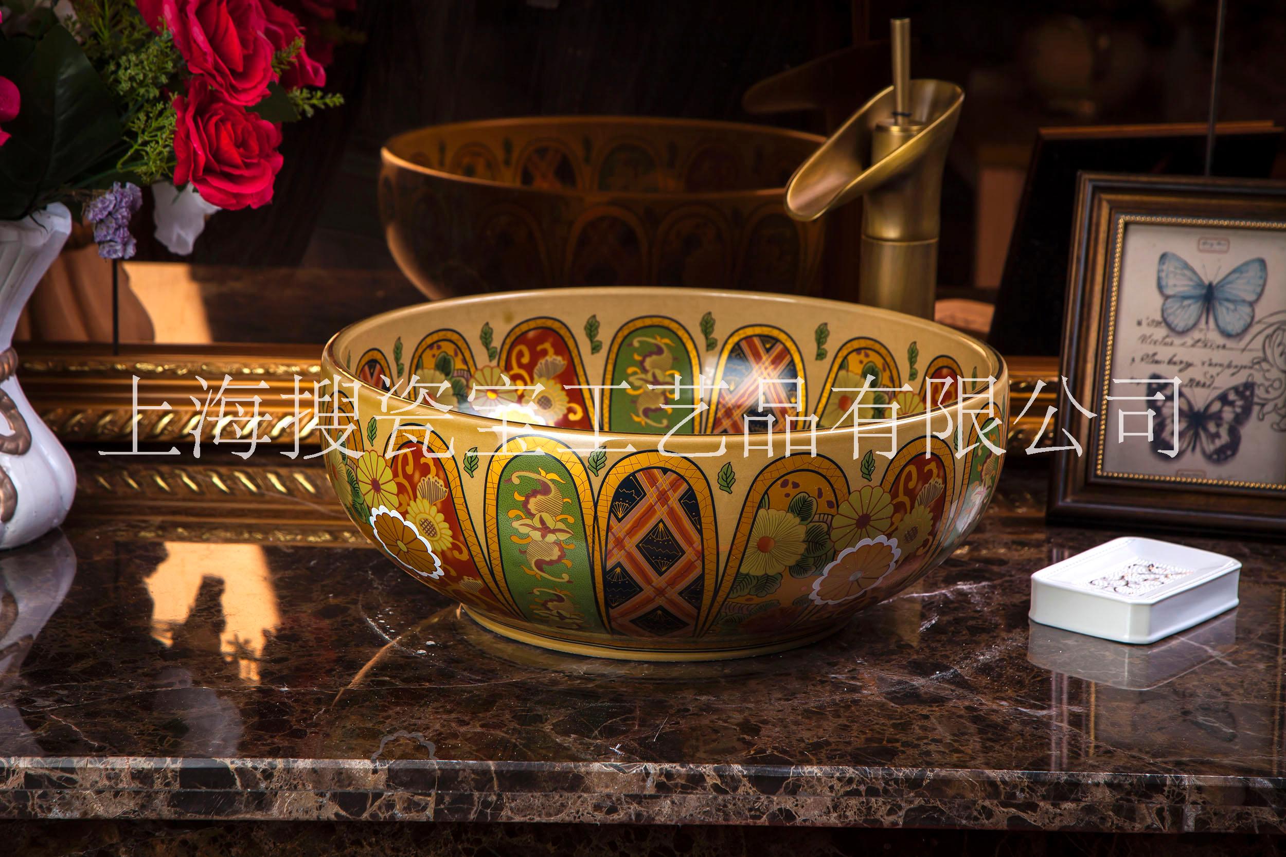 上海市陶瓷艺术台盘 特色洗手盆 景德镇厂家陶瓷艺术台盘 特色洗手盆 景德镇