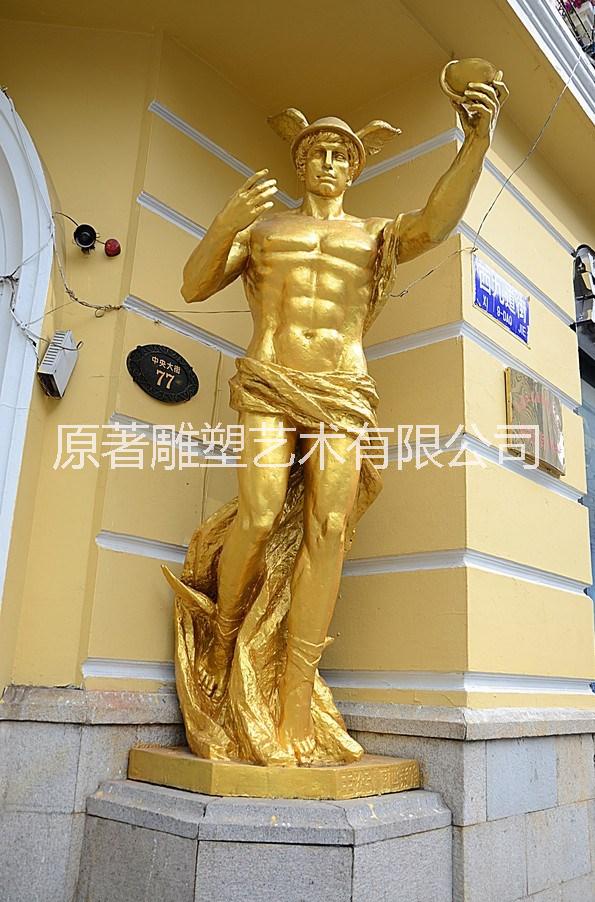 东莞雕塑厂家 手工生产制作金色罗马人物雕塑 城市公园建筑摆件