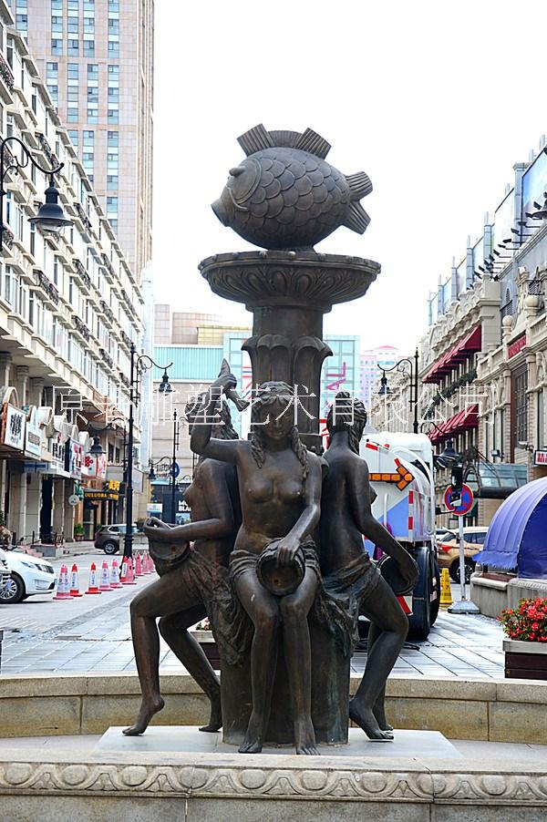 东莞原著雕塑厂家 圣女喷泉雕塑 城市景观步行街小区摆件
