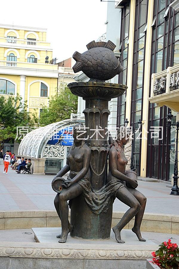 东莞原著雕塑厂家 圣女喷泉雕塑 城市景观步行街小区摆件