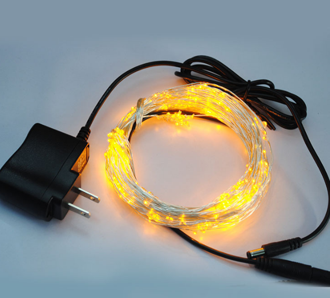 LED铜线灯串5V10米100灯含电源套装