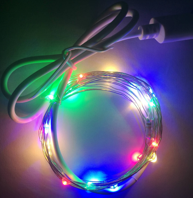 LED铜线灯串 2米20灯四彩接USB灯串