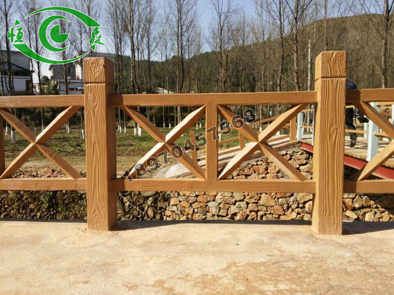 水泥仿木栏杆/护栏 2X型水泥仿木栏杆/护栏 2X型 江西恒森景观水泥工艺制品厂