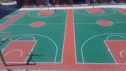 球场硅PU地坪 篮球场弹性地坪 聚氨酯地坪