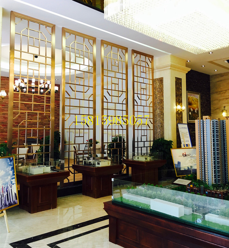 臻晶美不锈钢屏风隔断镂空酒店装饰屏风定制