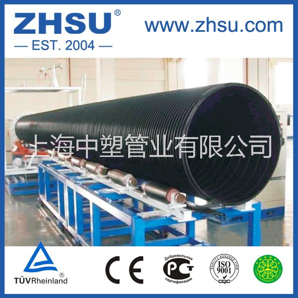 HDPE中空壁缠绕管 厂家直销大口径PE波纹管 上海中塑PE管