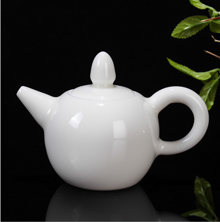 德化手工白瓷茶壶 纯白玉瓷茶壶 高档玉瓷茶具 功夫茶具套装