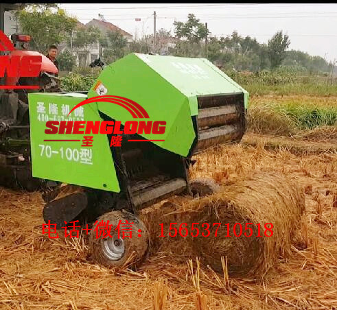 小麦秸秆专业打捆机捡拾圆捆打捆机秸秆打包机生产厂家图片