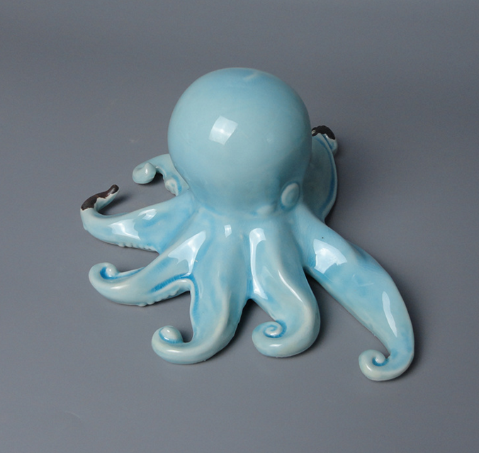 海洋系列铁锈陶瓷工艺品摆件铁锈章鱼套件厂家可支持定做陶瓷工艺品摆