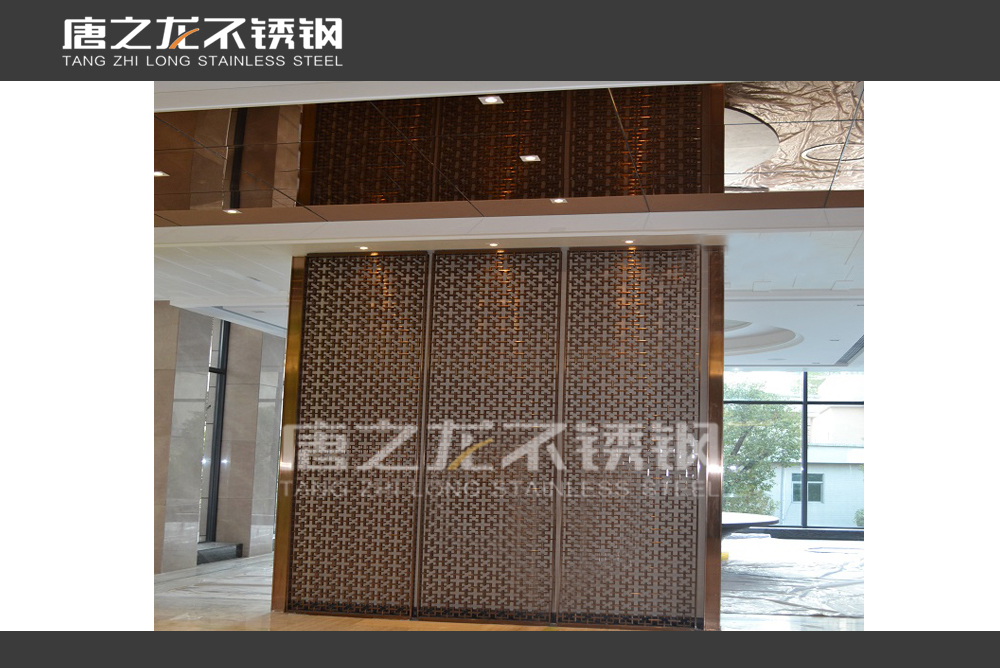 厂家直销拉丝青古铜酒店会议室办公室不锈钢屏风隔断定制图片