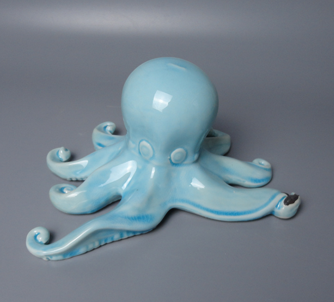 海洋系列铁锈陶瓷工艺品摆件铁锈章鱼套件厂家可支持定做陶瓷工艺品摆
