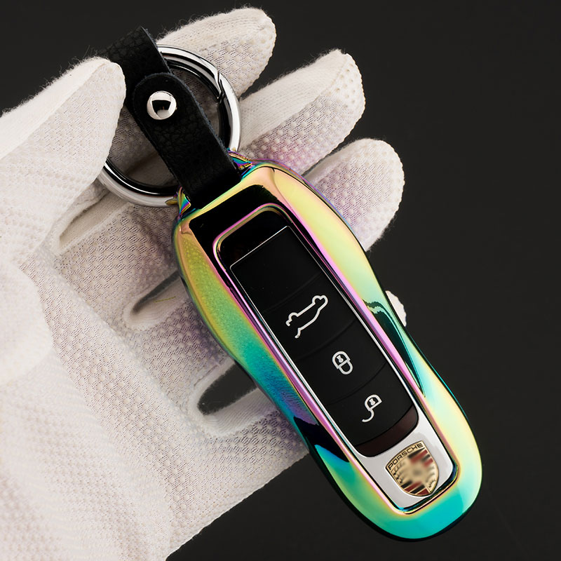 适用于保时捷卡宴金属钥匙壳macan帕拉梅拉911汽车锌合金金属钥匙包套 保时捷钥匙包