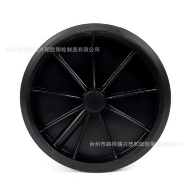 100L 120L轻型垃圾桶轮子 黑色橡胶轮 实心轮