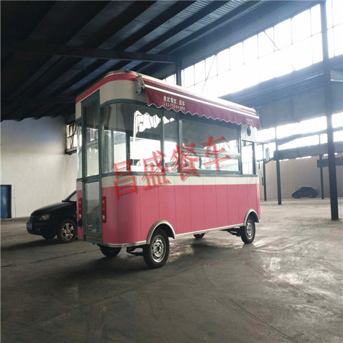 昌盛小吃车厂家专业定制各种多功能电动小吃车移动早餐车也可制作冰淇淋冷饮车图片