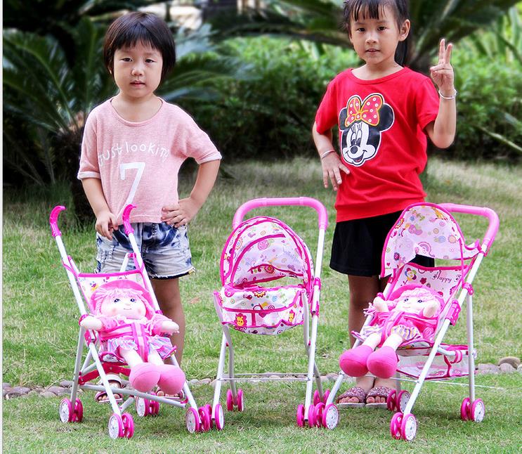 婴儿手推车女孩玩具 儿童过家家小推车 批发学步 婴儿手推车 可折叠雨蓬