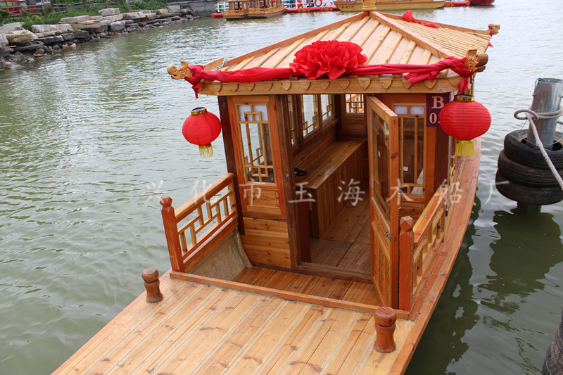 厂家直销小画舫船观光旅游船仿古中式木船水上餐饮船