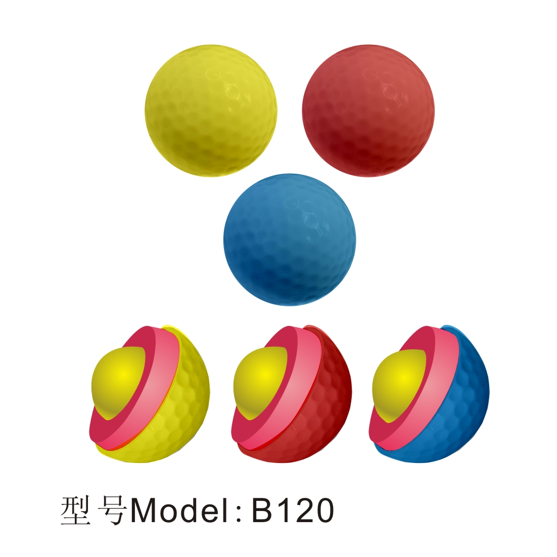 深圳市百事特凯盾高尔夫球厂家百事特凯盾高尔夫球 水晶 彩色 练习比赛球 golf高尔夫配件用品球