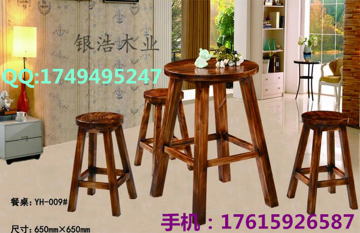 北京银浩厂家供应上等碳化木餐桌椅优质碳化木火烧木全国联保设计订做