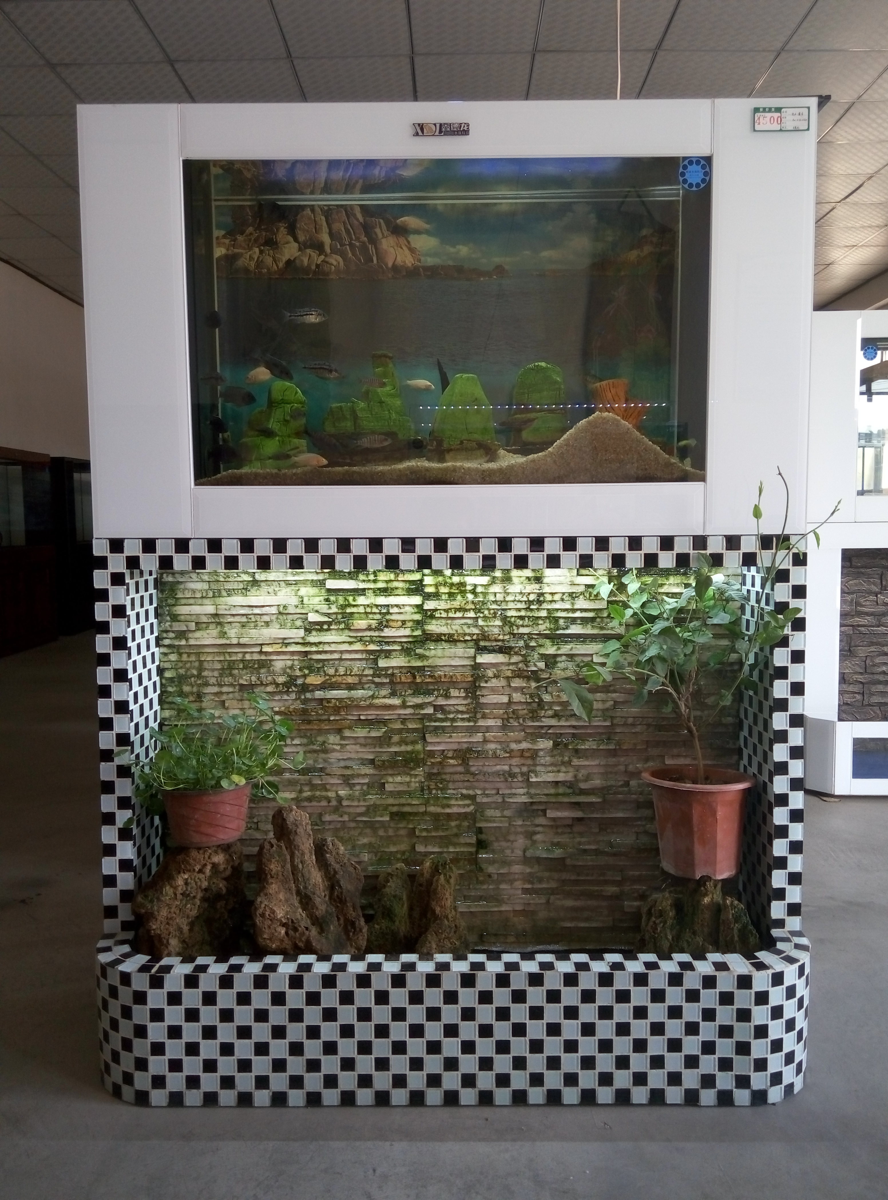 水幕墙鱼缸  山水墙鱼缸  生态水草鱼缸   鱼缸价格  保定鑫德龙