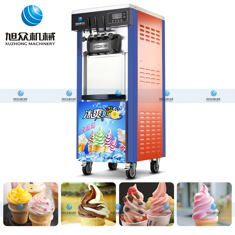 湘潭商用立式冰淇淋机厂家水果味冰淇淋粉哪里有卖甜筒冰淇淋机图片