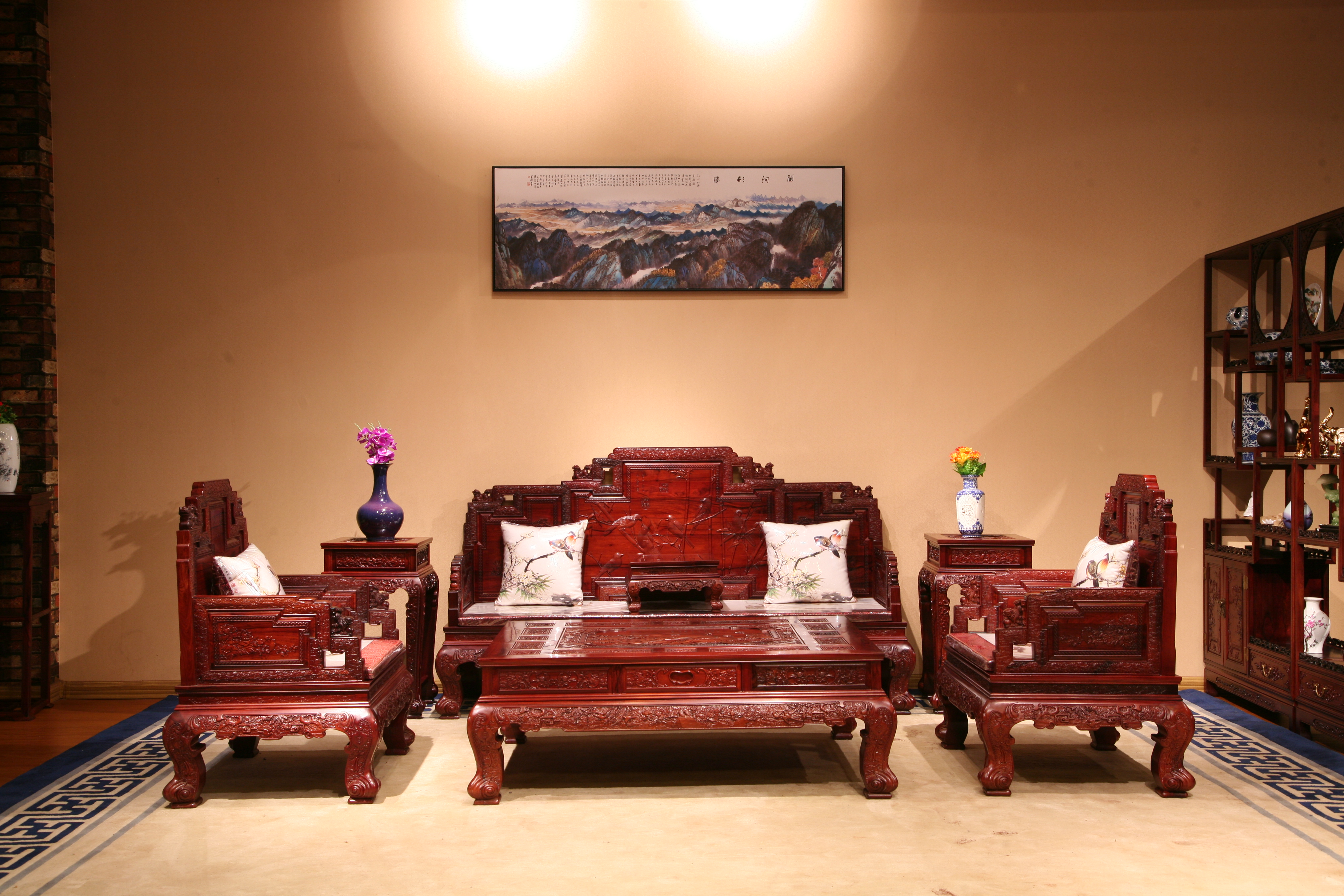 东阳和谐红木厂家直销 红木家具实木家具 红木沙发古典沙发红酸枝系列沙发图片