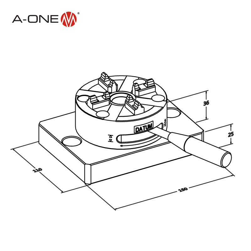 高精度CNC加工中心手动单中心卡盘 精密铣床定制精密手动卡盘