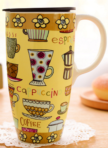 太极婵艺术彩绘陶瓷马克杯创意大容量咖啡情侣杯子陶瓷厂家支持logo定制图片